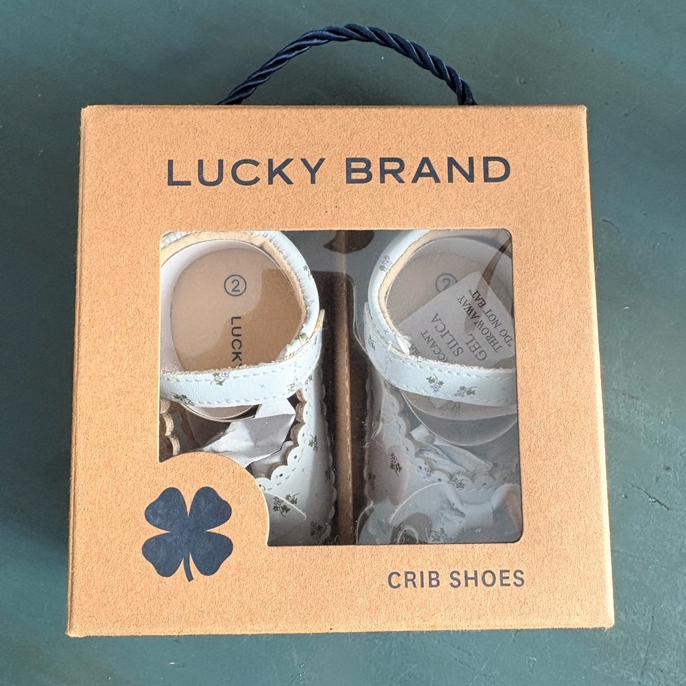 Lucky Brand White Crib Shoes for baby girl